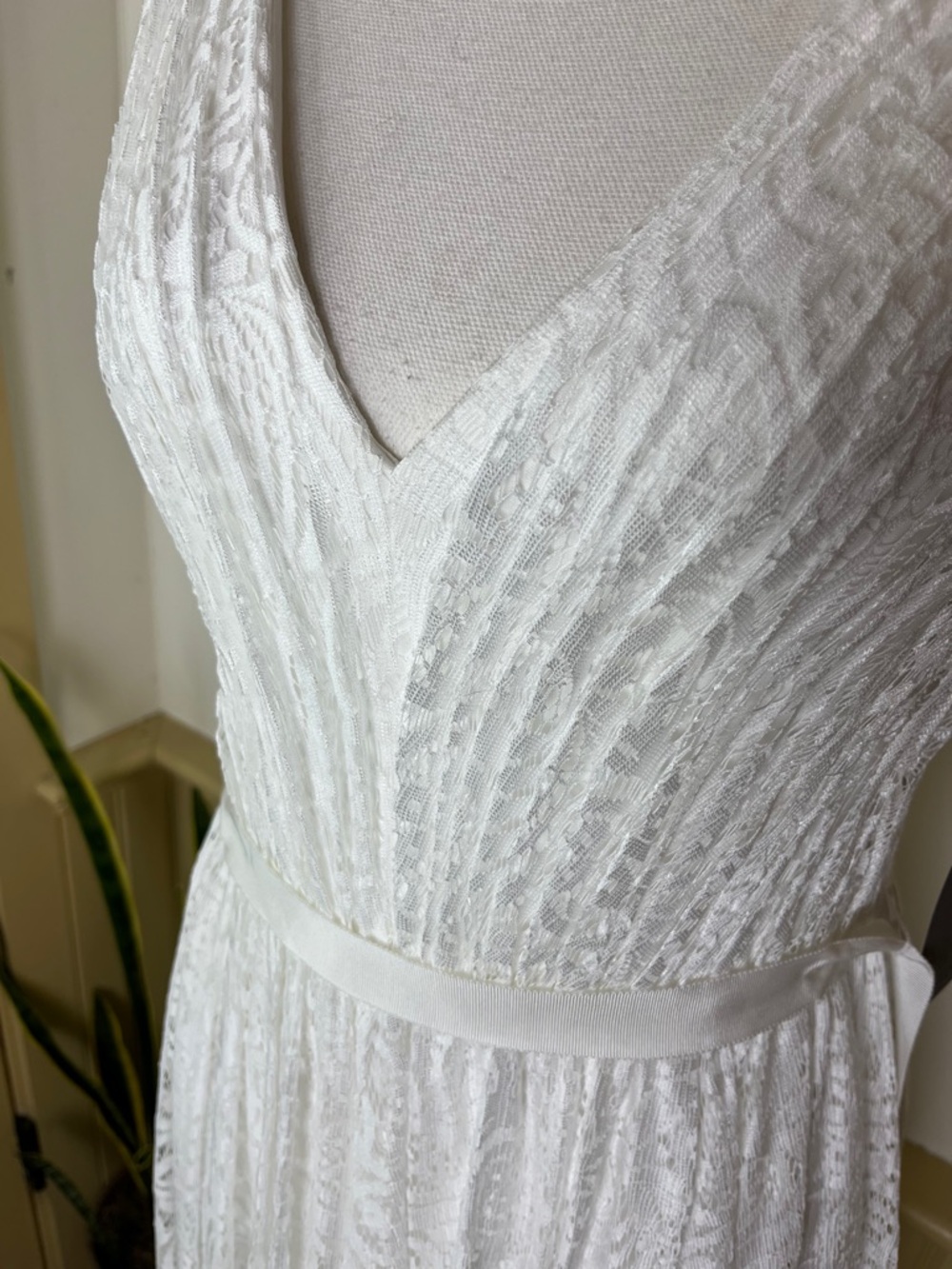 Vera Wang NWT White Lace Maxi Dress Sz 2 Bridal Destination Wedding Elopement - Picture 7 of 15